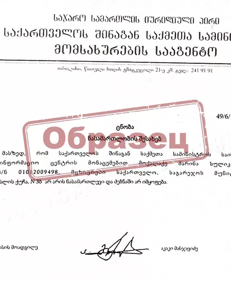 Несудимость Грузия + перевод