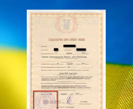 Дублікат свідоцтва про зміну прізвища